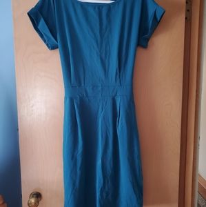 Crewneck Belted Office Dress